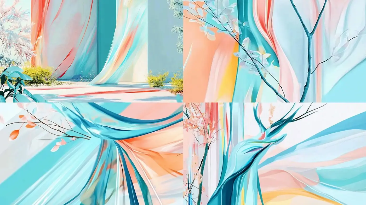 Ethereal Brushstrokes of Nature in Serene Pastels - Midjourney sref style