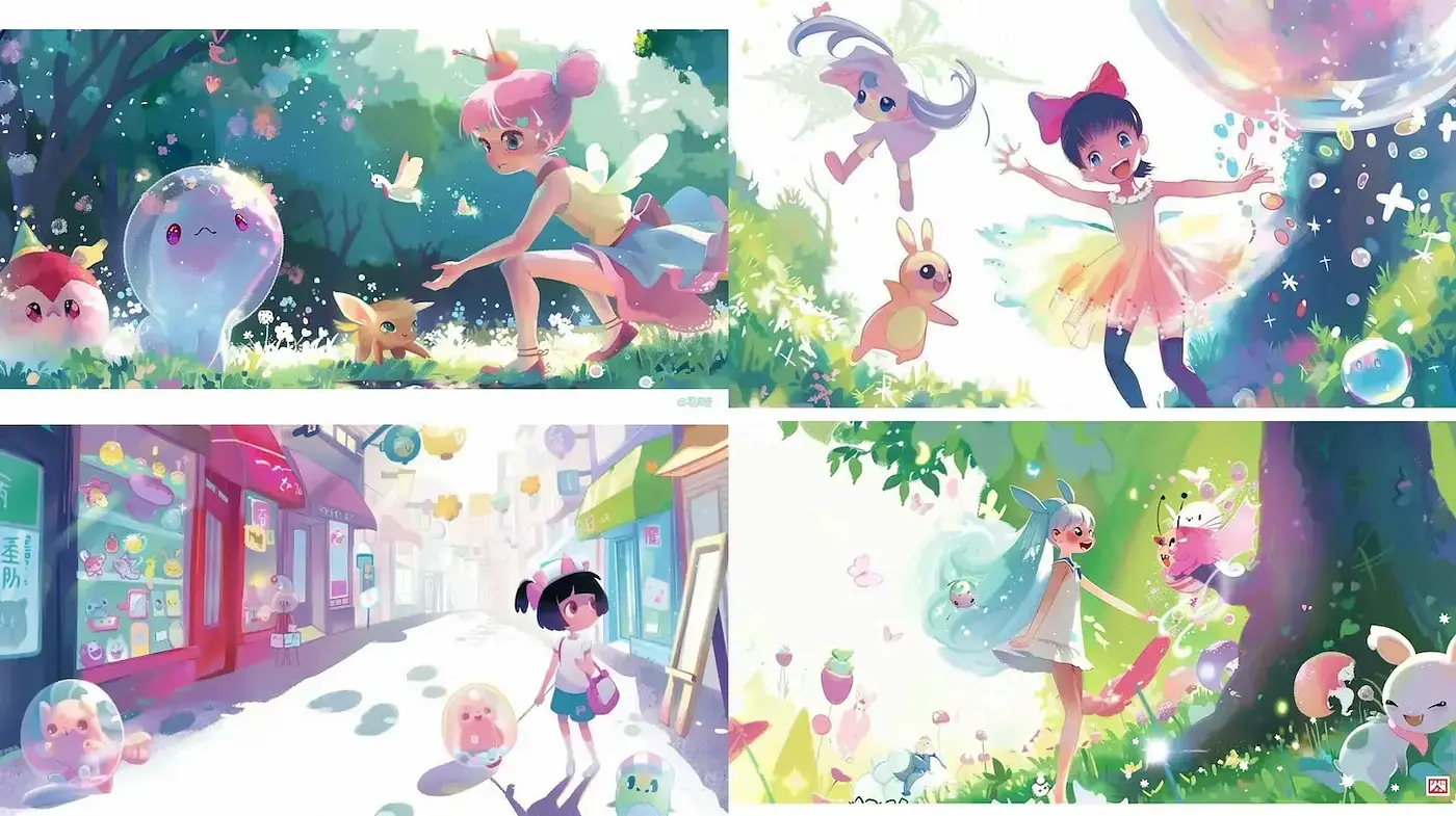 Whimsical and Enchanting Fantasy Scenes with a Playful Mood - Midjourney sref style