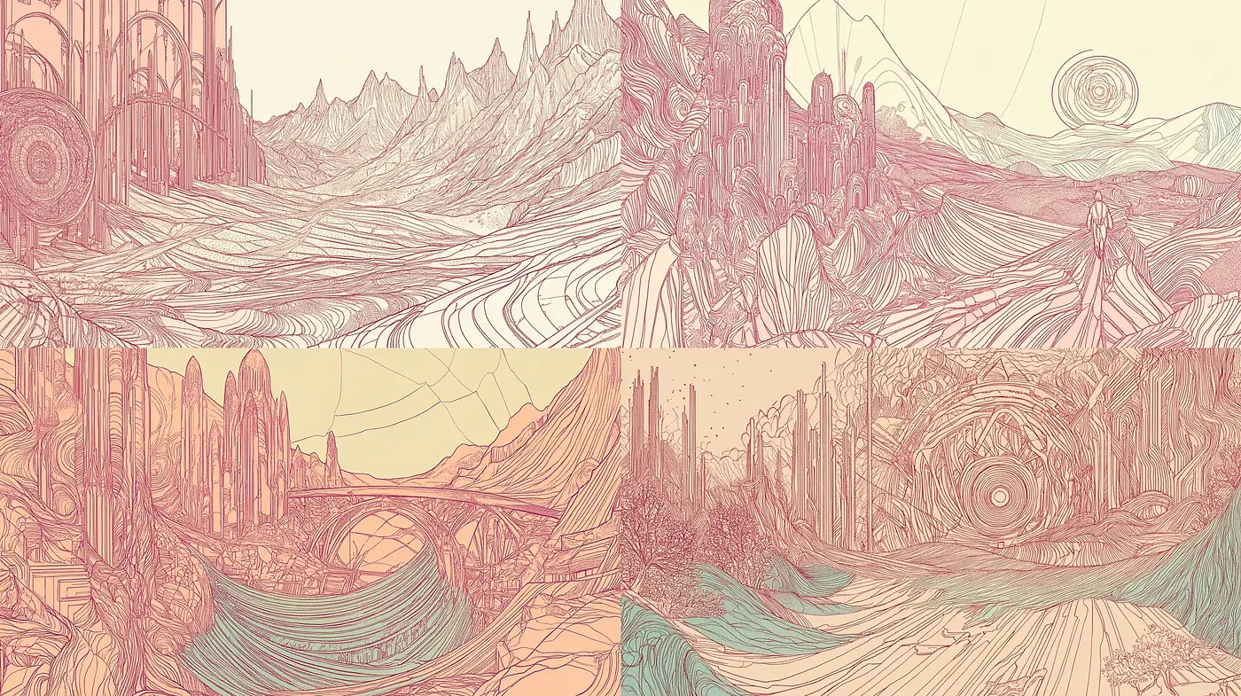 Ethereal Dreamscape in Sepia Tones - Midjourney sref style