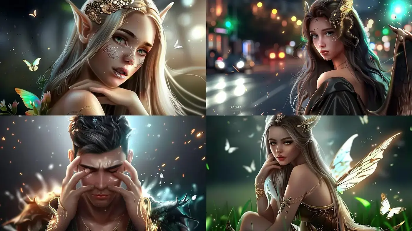 Enchanting and Ethereal Fantasy Portraiture with a Touch of Modernity - Midjourney sref style