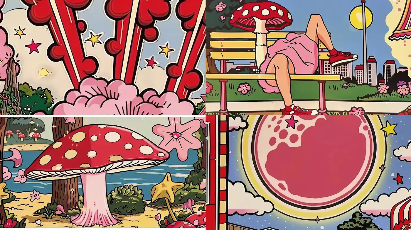 Vibrant and Playful Illustrative Style with Whimsical Elements - Midjourney sref style