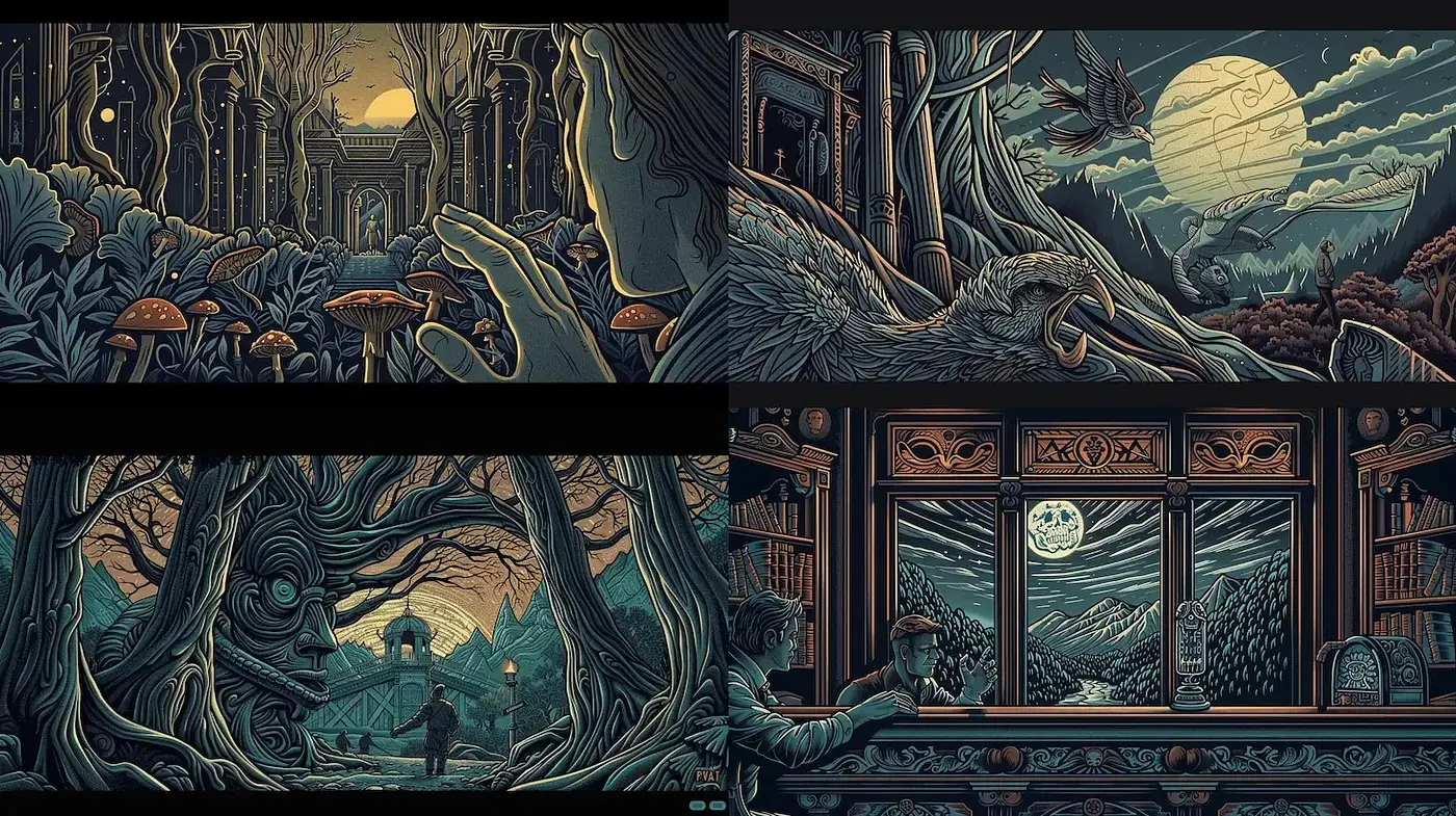 Ethereal and Intricate Illustrations with a Fantasy Mood - Midjourney sref style