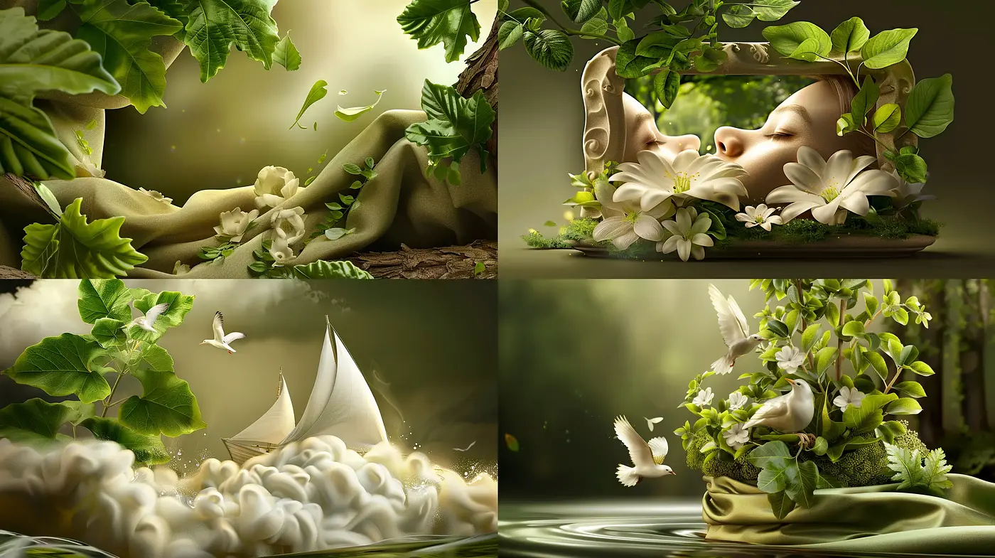 Serenely Fantastical Reverie in Nature's Embrace - Midjourney sref style