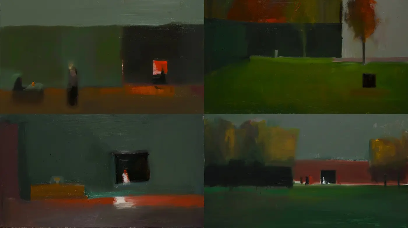 Ethereal Gloom: Consistent Stylistic Mood and Texture Across Evocative Vistas - Midjourney sref style