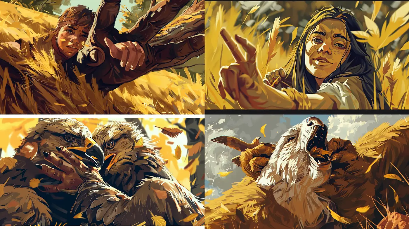 Golden Hues of Dynamic Expressionism - Midjourney sref style