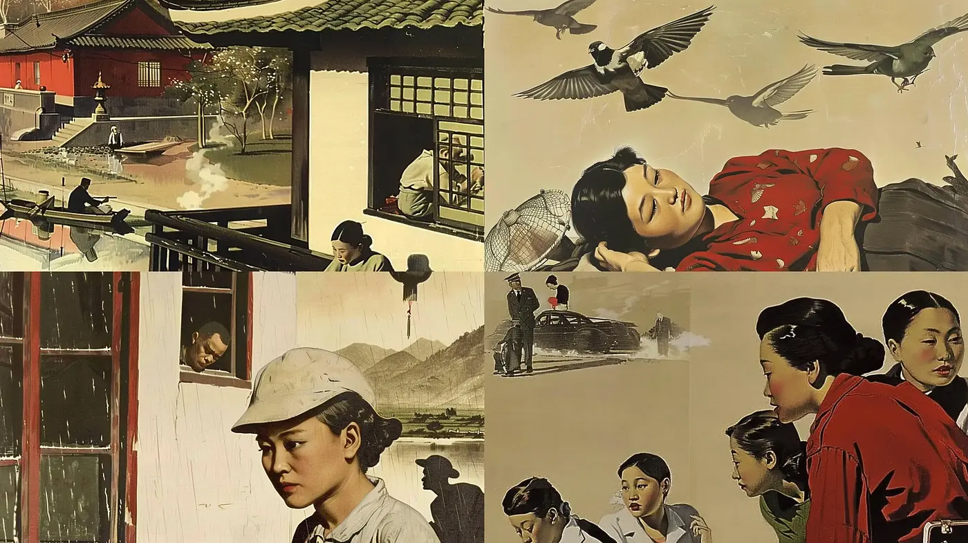 East Asian Vintage Realism with a Nostalgic Essence - Midjourney sref style