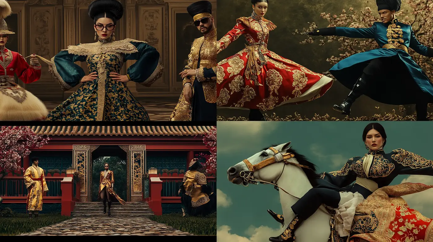 Regal Elegance with Baroque and Rococo Echoes - Midjourney sref style