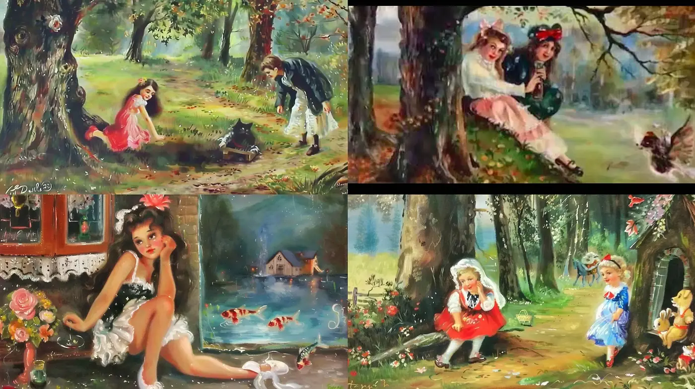 Enchanting Storybook Reverie: A Timeless Pastoral Whimsy - Midjourney sref style