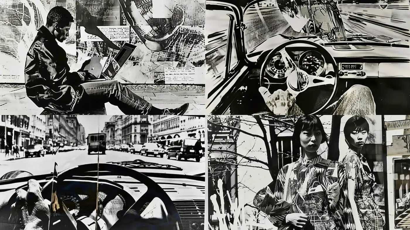 Dynamic Urban Expressionism with a Retro Aesthetic - Midjourney sref style