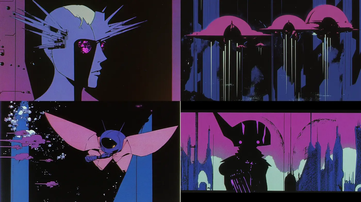 Cyberpunk Silhouette Drama with Neon Contrasts - Midjourney sref style