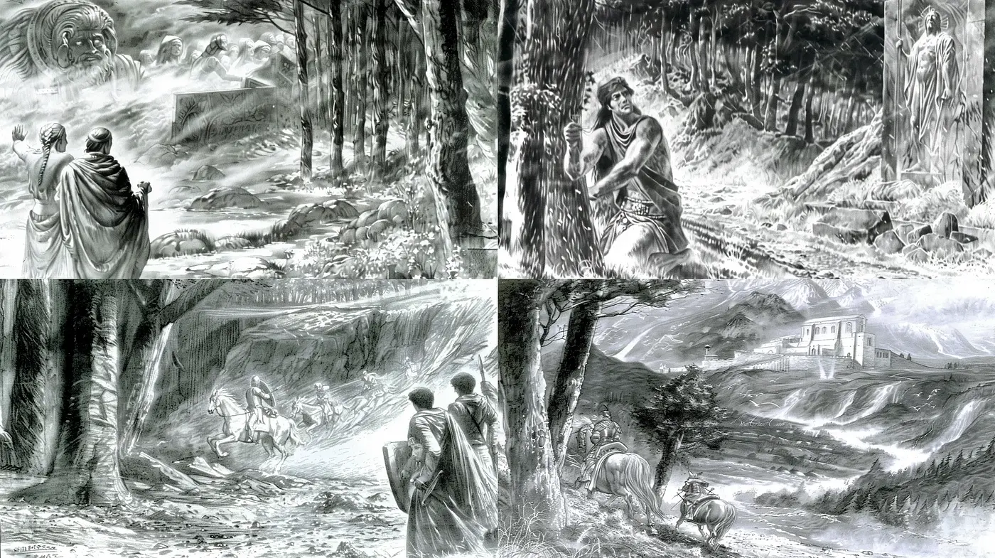 Monochromatic Tales of Pastoral Scenes and Dramatic Weather - Midjourney sref style