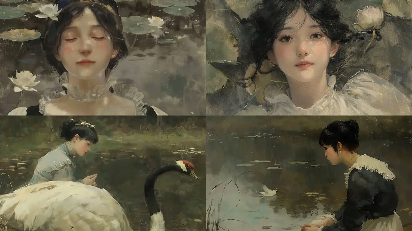 Ethereal Elegance: A Consistent Ode to Painterly Serenity and Subdued Nature Hues - Midjourney sref style
