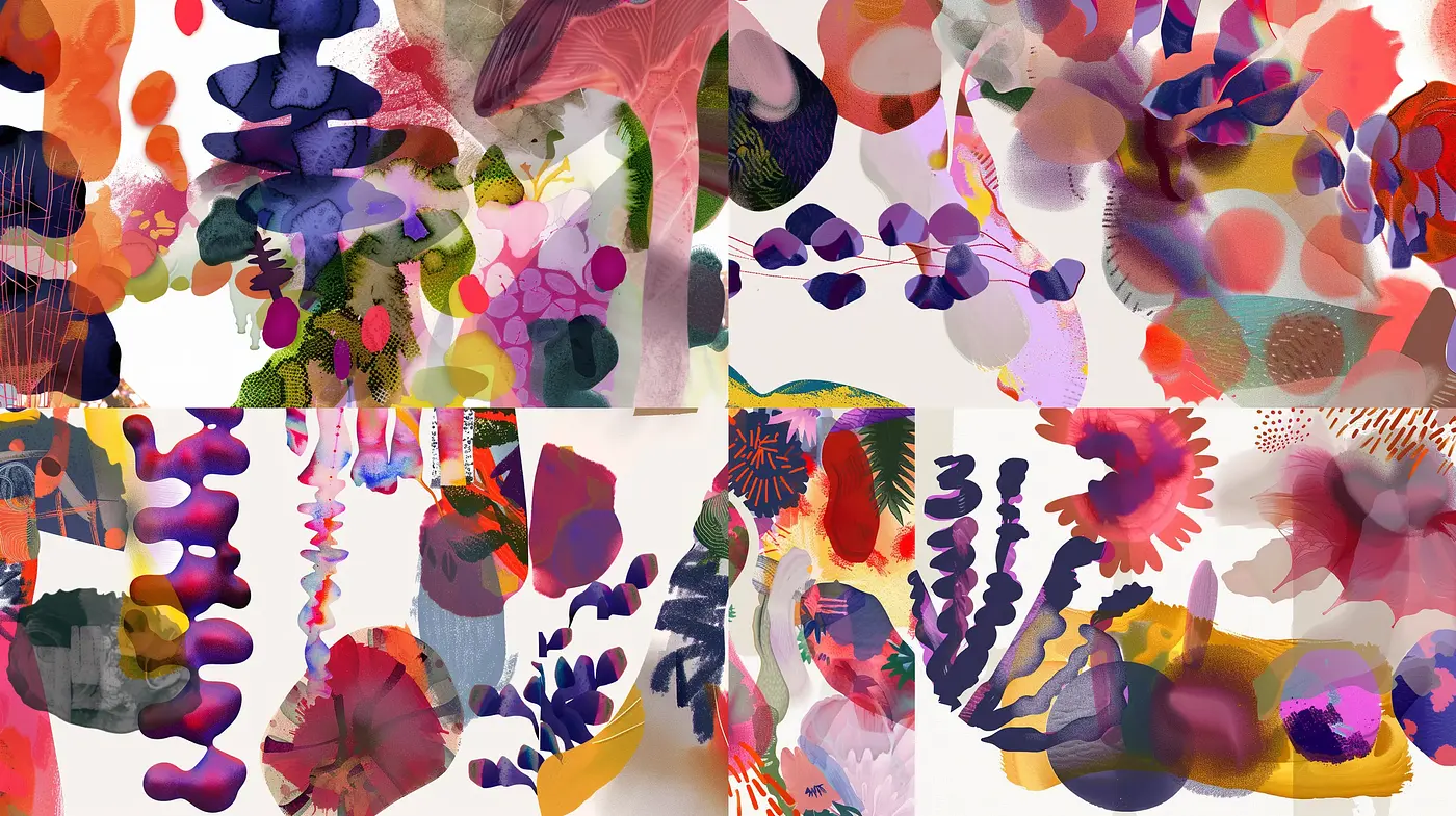 Abstract Synesthetic Blossoms in a Vivid Dreamscape - Midjourney sref style