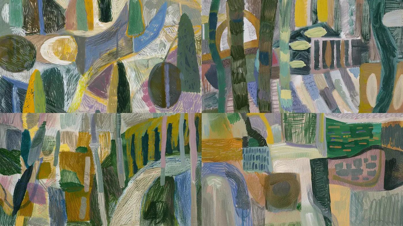 Abstract Textured Harmony with Pastel Contours - Midjourney sref style