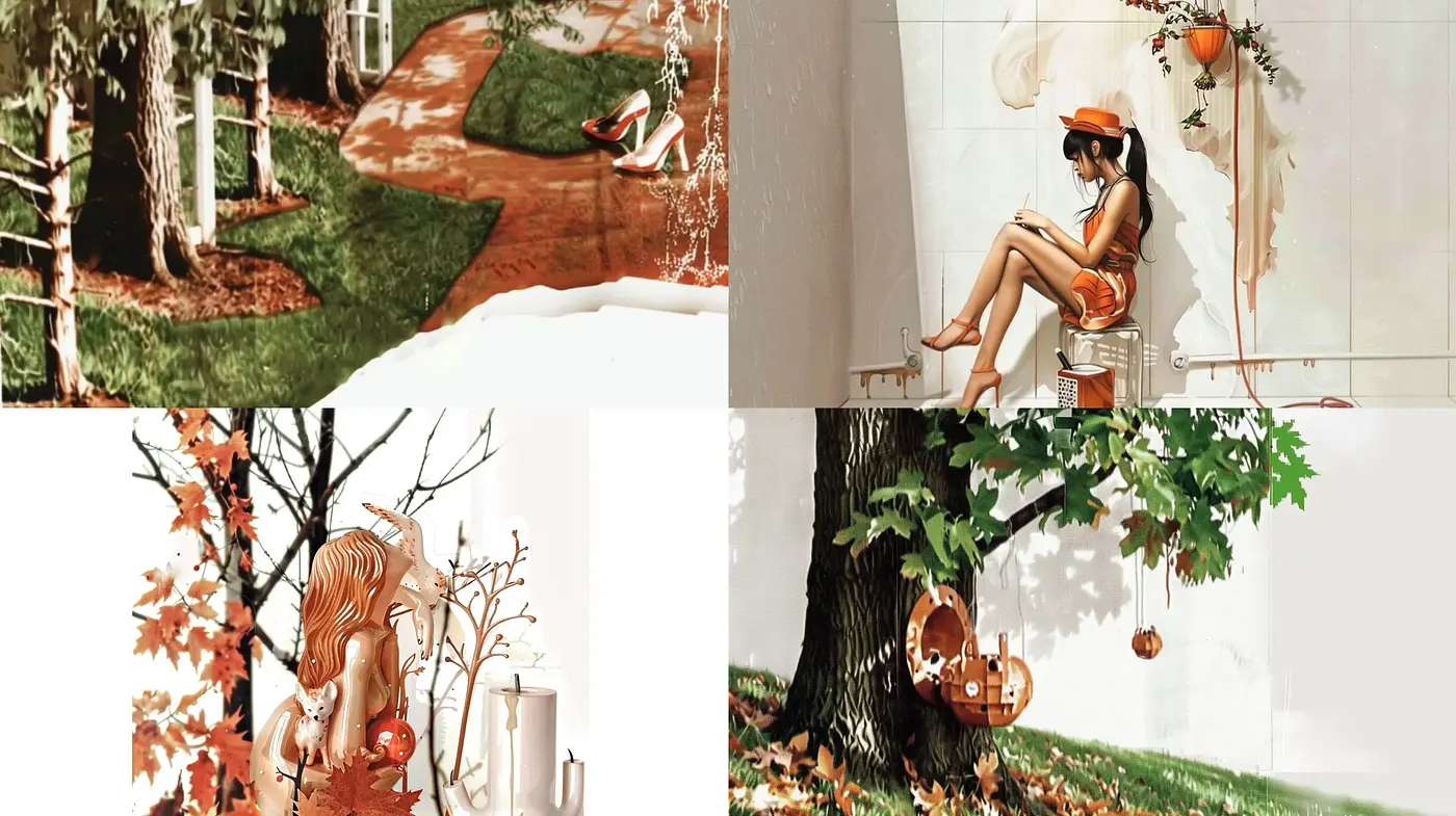 Autumn Reverie: The Essence of Fall in Painterly Brushstrokes - Midjourney sref style