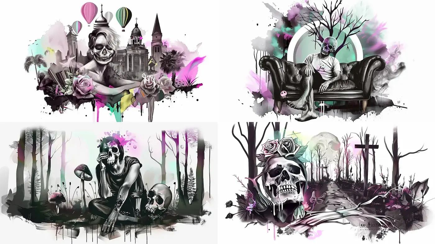 Surreal and Whimsical Imagery with a Dark Undertone - Midjourney sref style