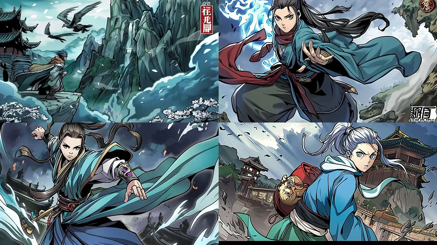 Vivid Elysium: An Ode to Traditional Eastern Illustrative Art and Dynamic Storytelling - Midjourney sref style