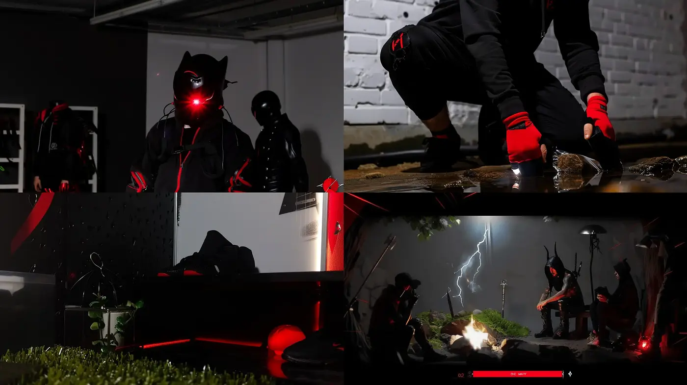 Nocturnal Vigilance: A Study in Neon Noir - Midjourney sref style