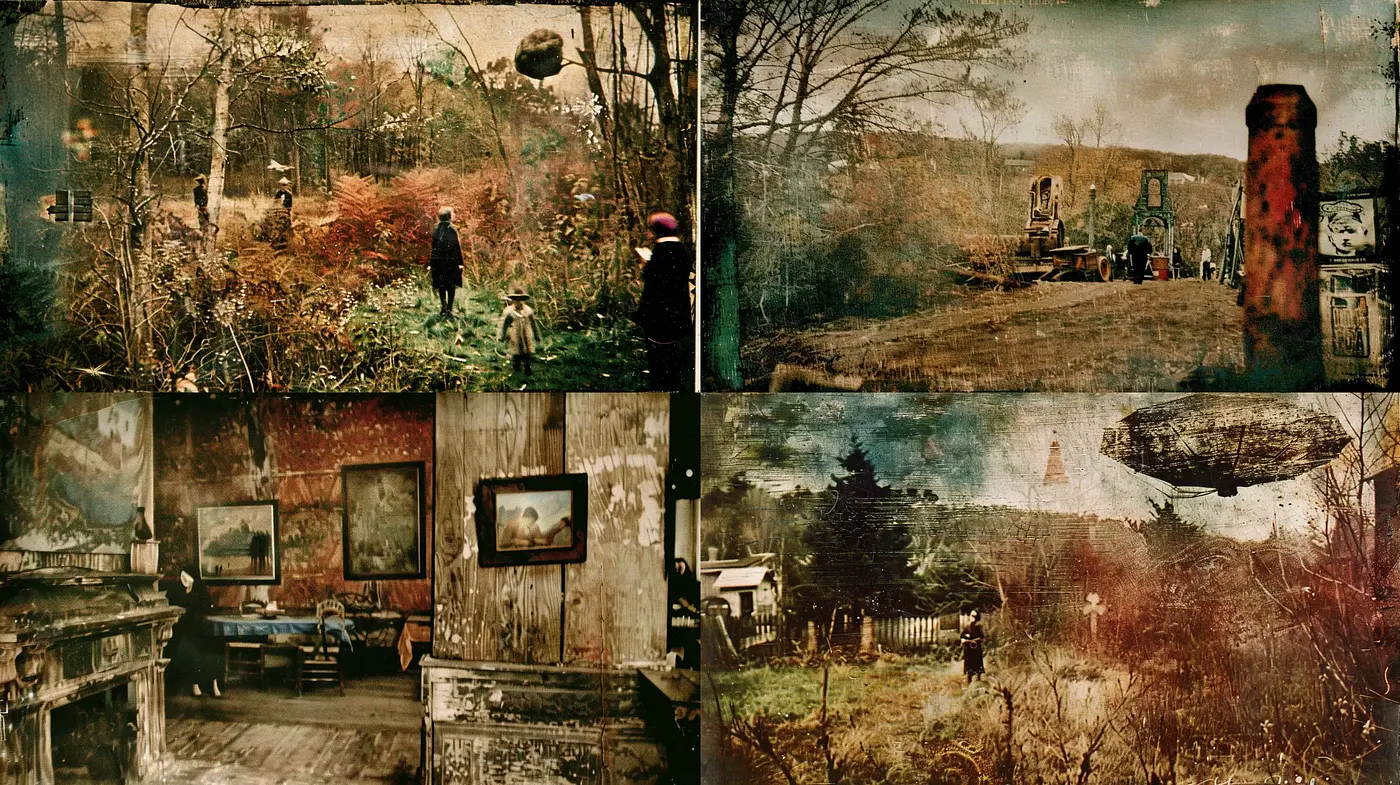 Ethereal and Weathered Pictorial Tapestry - Midjourney sref style