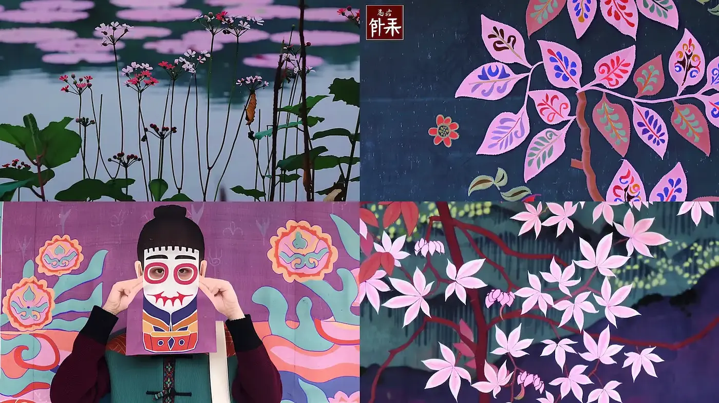 Vibrant and Whimsical Style with Floral and Graphical Elements - Midjourney sref style