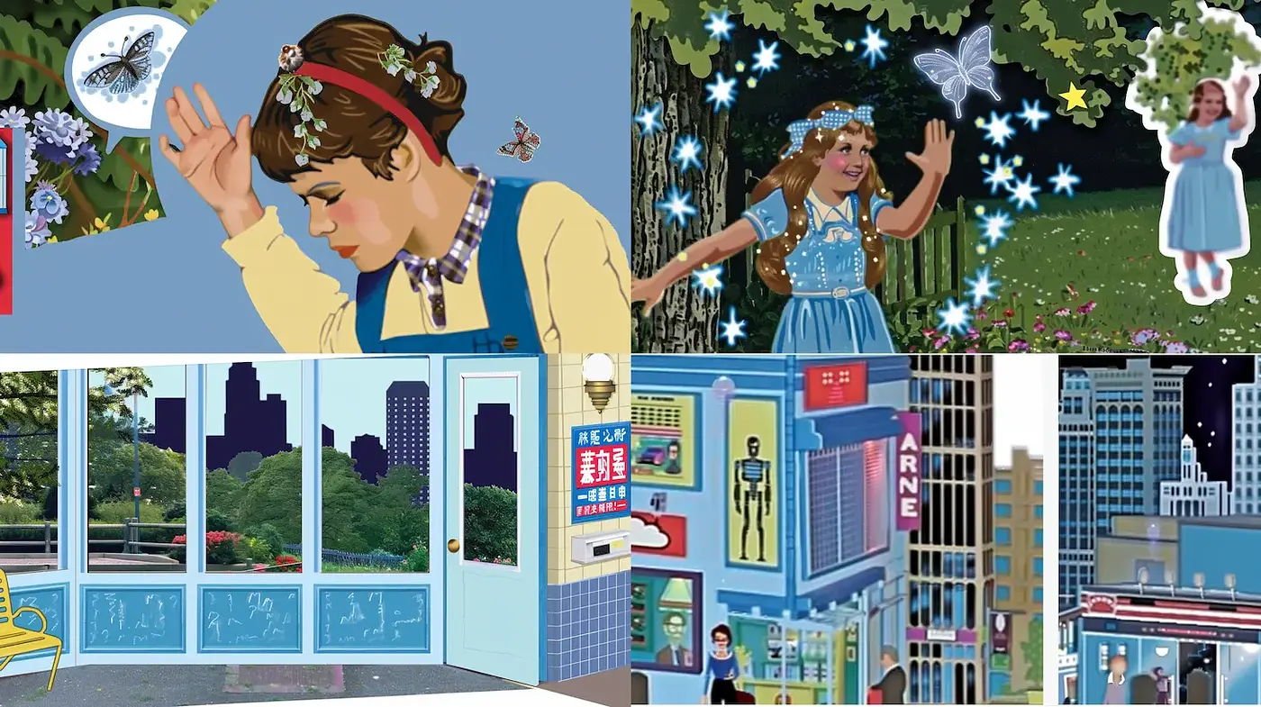 Vibrant and Whimsical Retro Illustrations with a Playful Aesthetic - Midjourney sref style