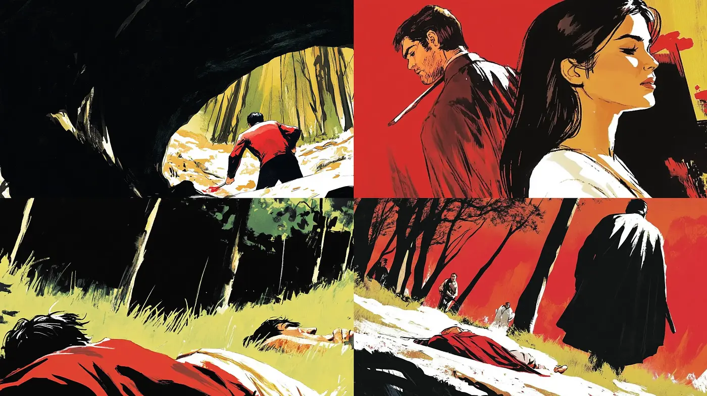 Dramatic Comic Book Flair with Bold Contrast and Expressive Brushwork - Midjourney sref style