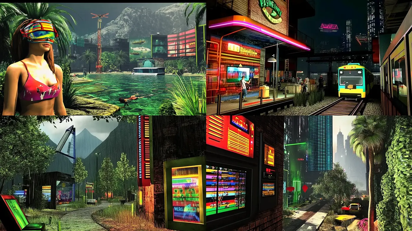 Neon-Nostalgia: A Fusion of Luminous and Retro Aesthetics - Midjourney sref style