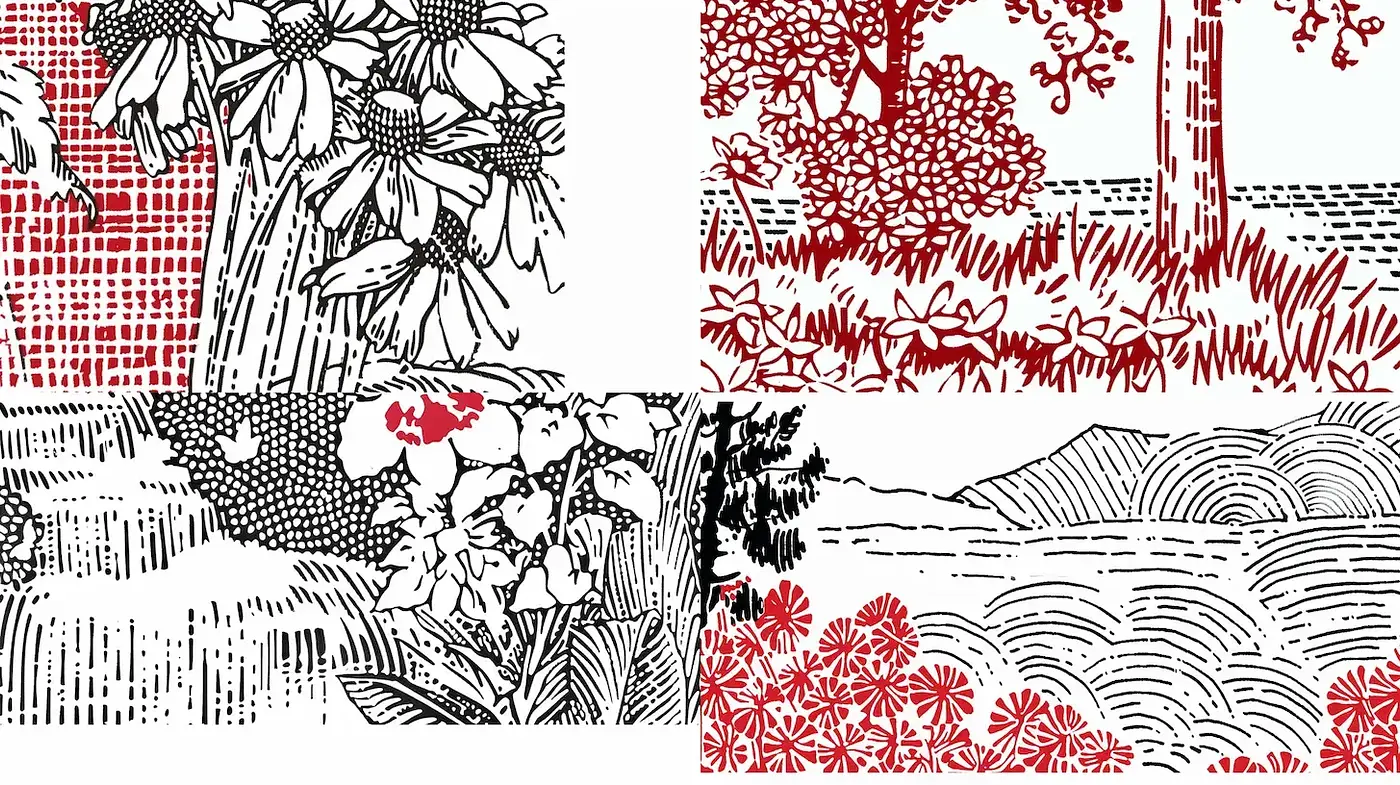Stylized Monochromatic Botanical Etchings - Midjourney sref style