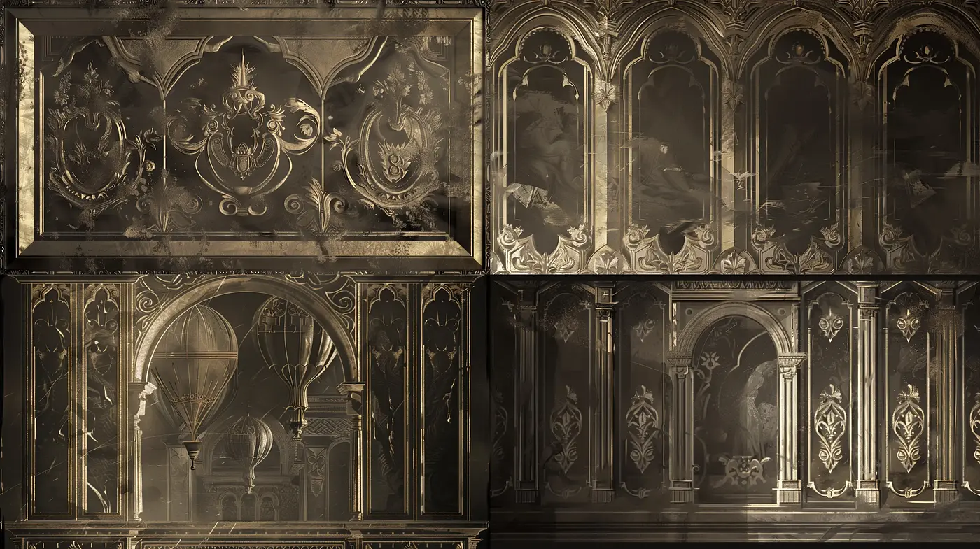Gothic Reverie in Sepia Tones: An Homage to the Grandeur of Ancient Architecture - Midjourney sref style