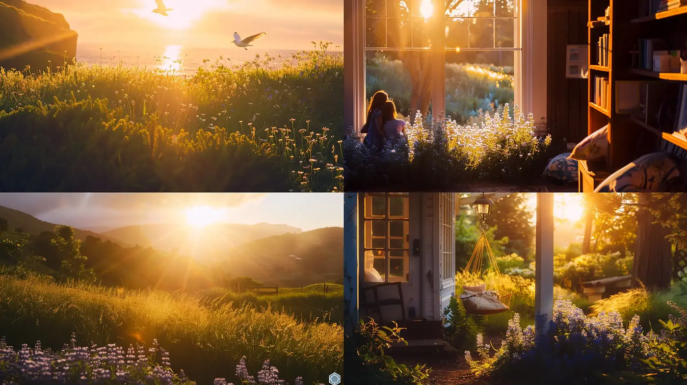 Golden Hour Resplendence with Ethereal Natural Luminescence - Midjourney sref style