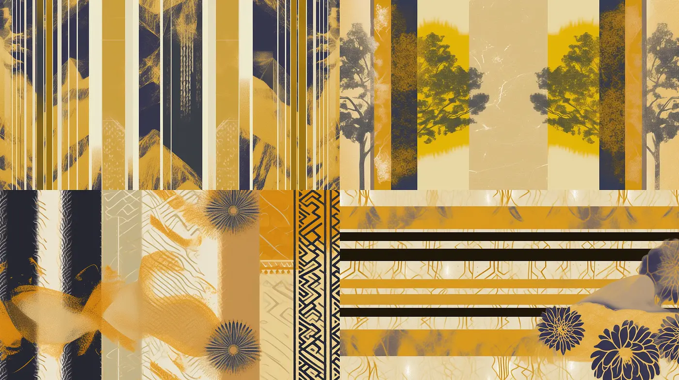 Ethereal Golden Hues with Abstract Geometric Textures - Midjourney sref style