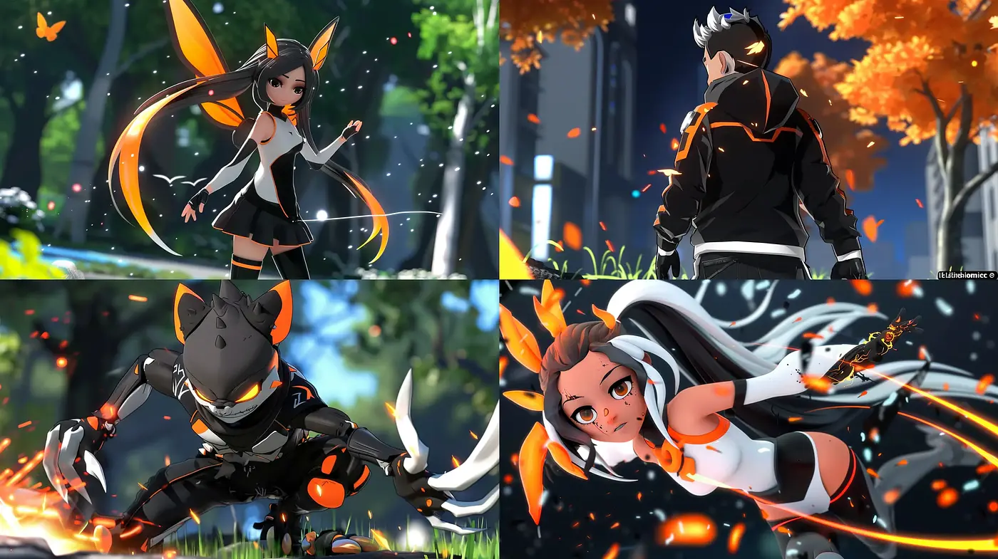 Energetic Anime Fusion with Dynamic Contrasts and Vibrant Nature - Midjourney sref style