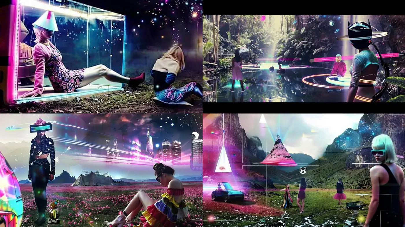Futuristic Synthwave Dreamscape: A Visual Homage to Retrofuturism and Neon Glow - Midjourney sref style