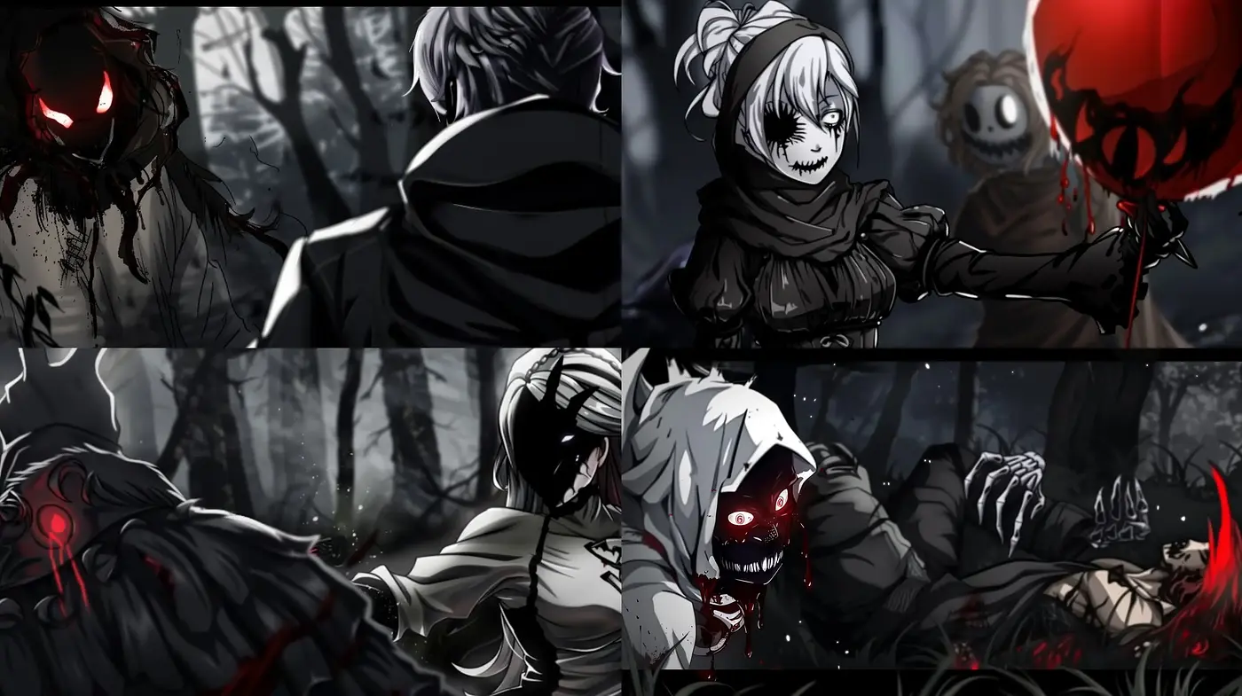Monochromatic Shadows of Dread - A Hauntingly Stark Illustrative Style - Midjourney sref style