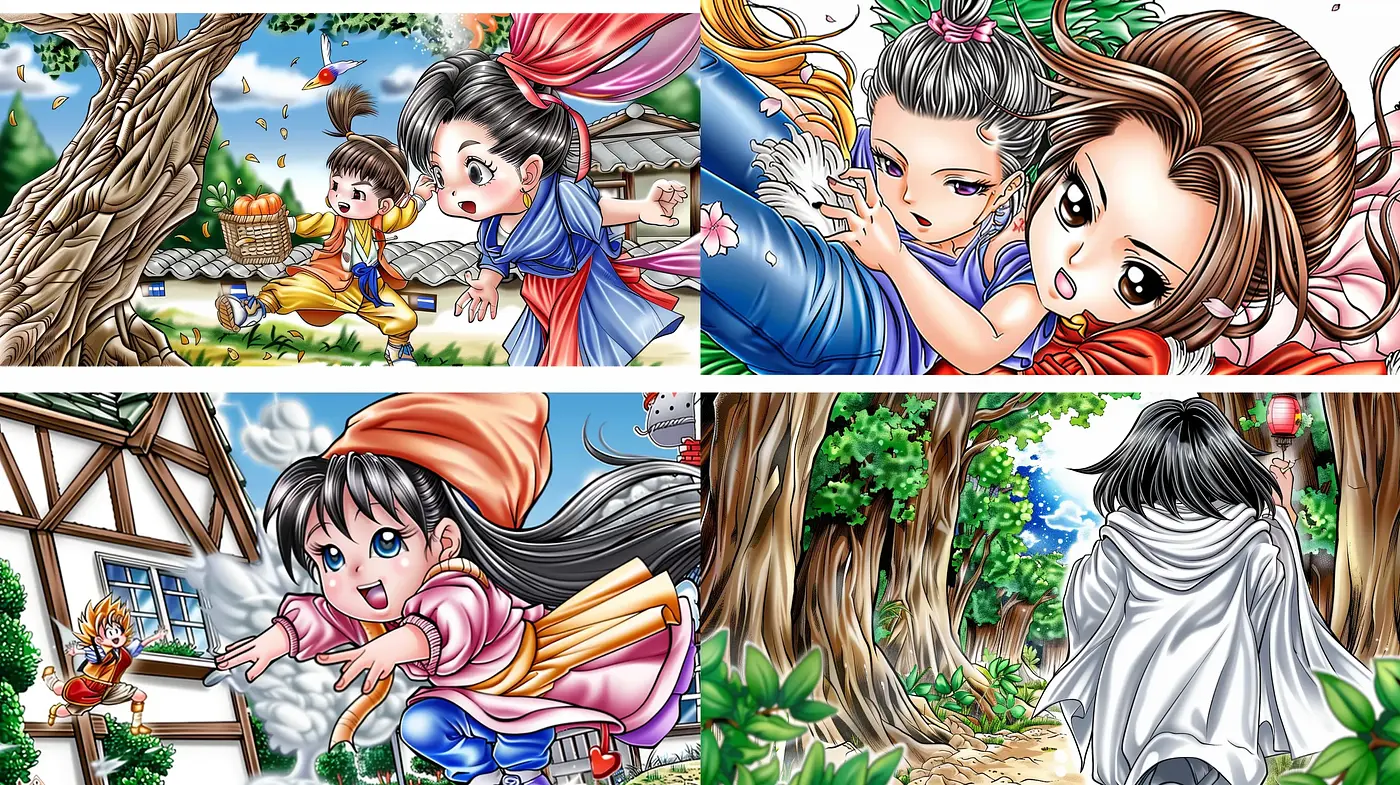 Vibrant Storybook Whimsy: A Homage to Anime-Inspired Digital Illustration - Midjourney sref style