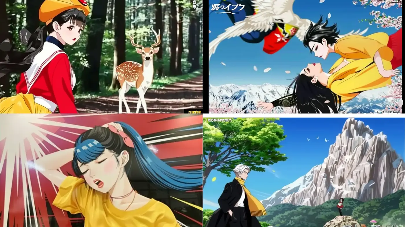 Energetic Anime Euphoria with Vintage Textures and Vivid Dynamics - Midjourney sref style