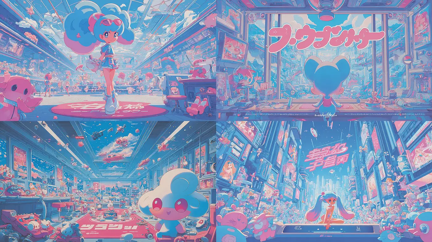 Playful and Vibrant Worlds Blending Nostalgia with Modernity - Midjourney sref style