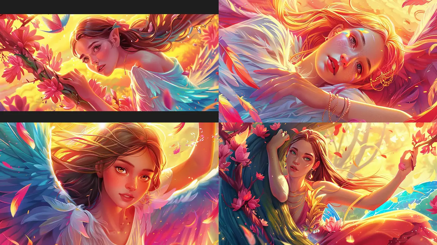 Radiant Ethereal Portraiture with Harmonious Natural Elements - Midjourney sref style