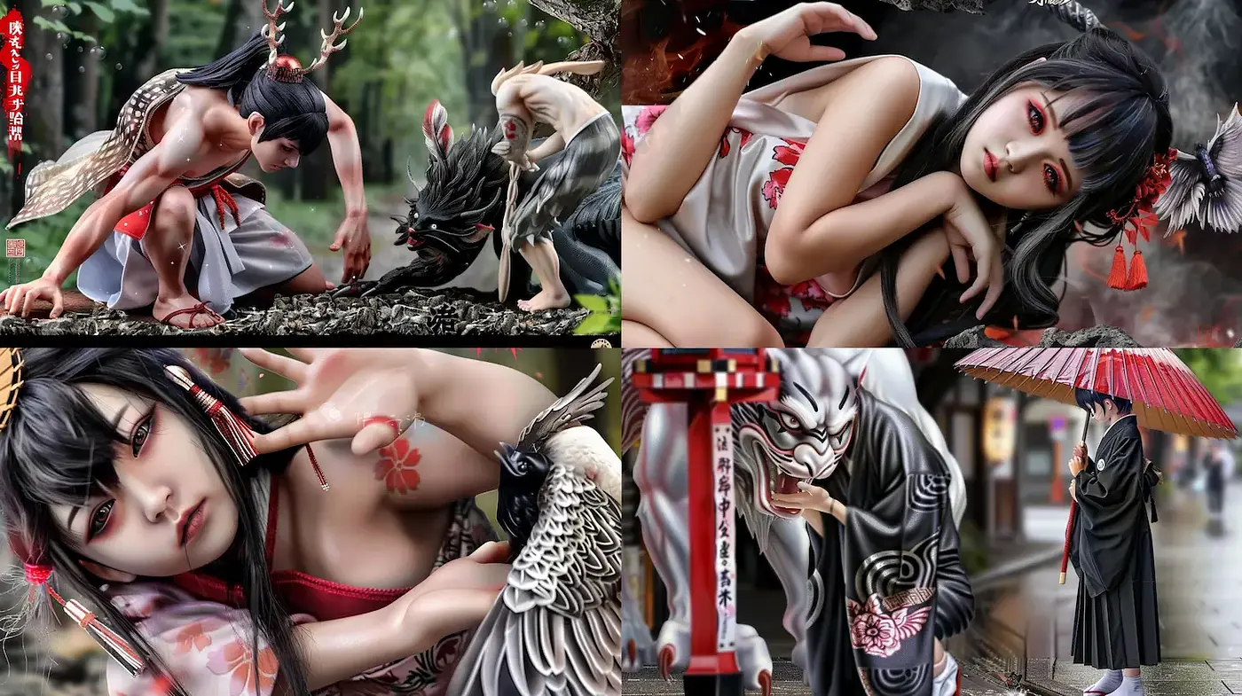 Intricate and Lush Fantasy Art with Mythological Elements - Midjourney sref style