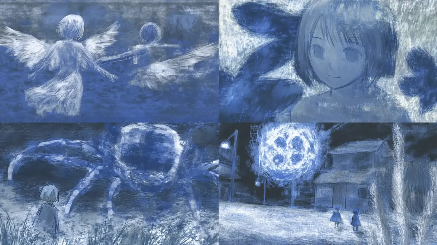 Ethereal Blue Dreamscape: A Homage to Monochrome Serenity - Midjourney sref style