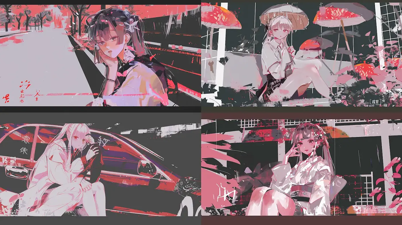Stylized Contemporary Aesthetic with Vibrant Color Elements - Midjourney sref style
