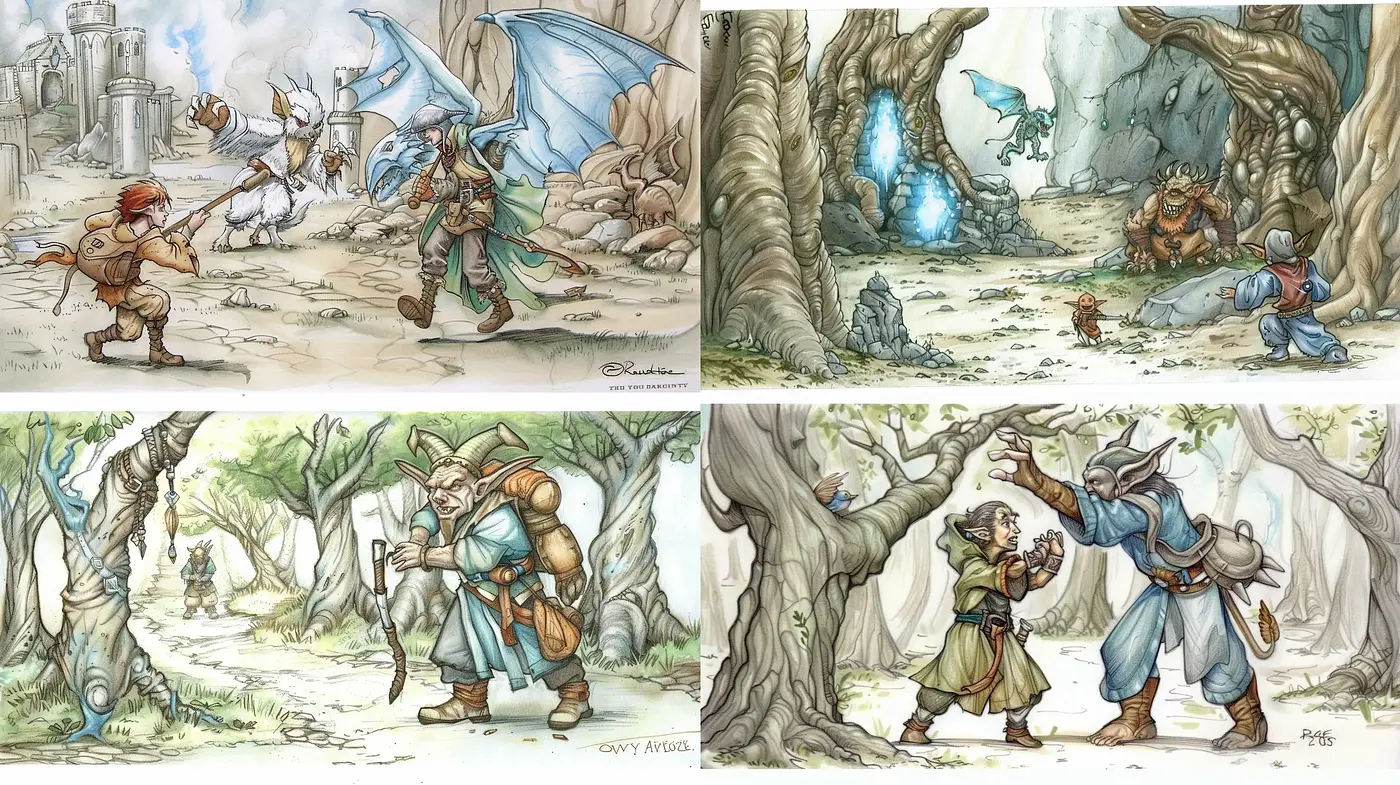 Enchanted Tales of Medieval Fantasy - Midjourney sref style