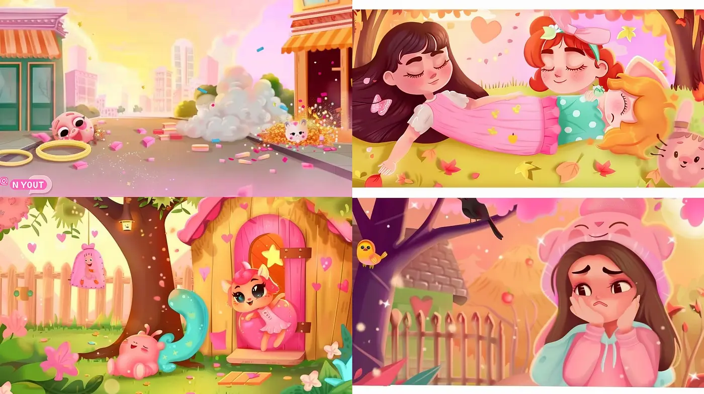 Whimsical Dawn: A Pastel Storybook Adventure in Digital Art - Midjourney sref style