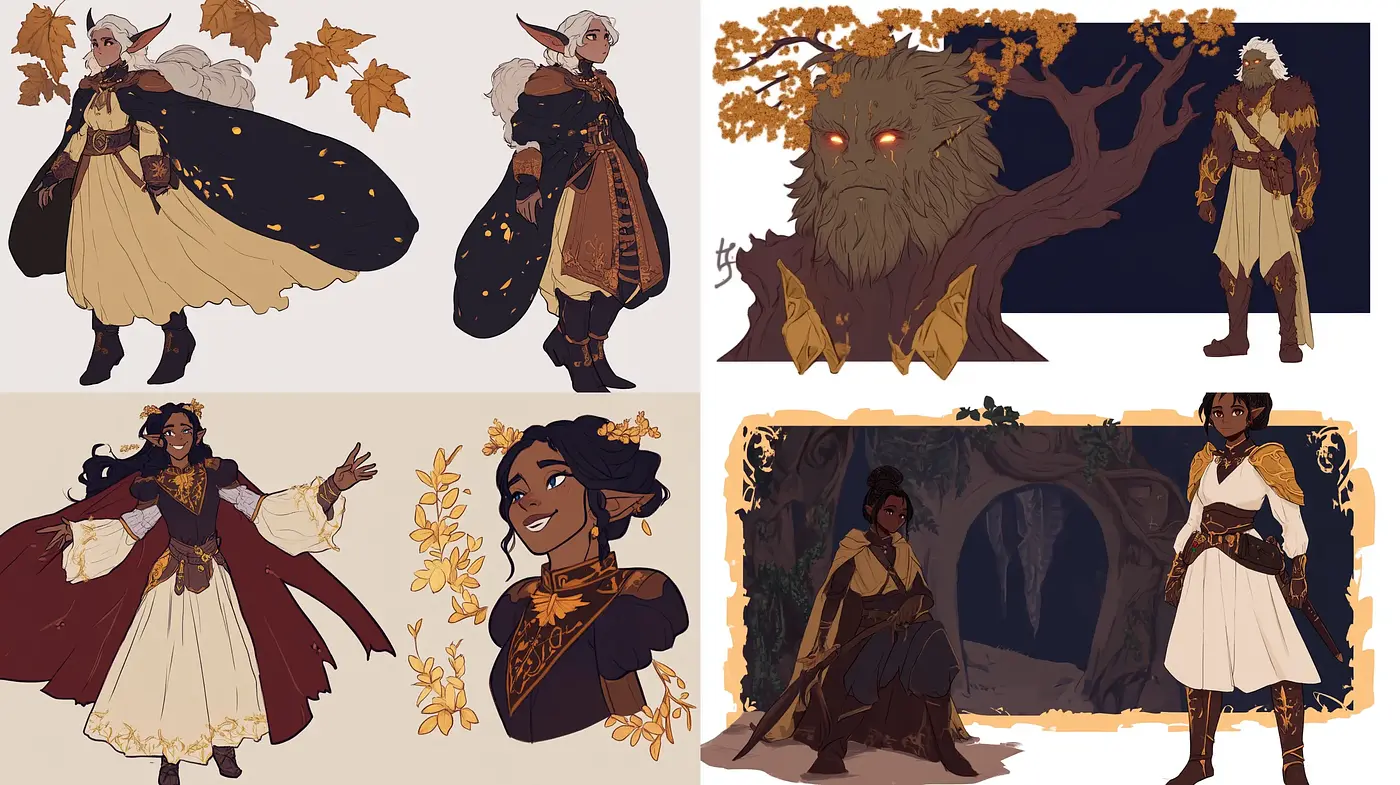 Enchanting Autumnal Fantasy Illustration - Midjourney sref style