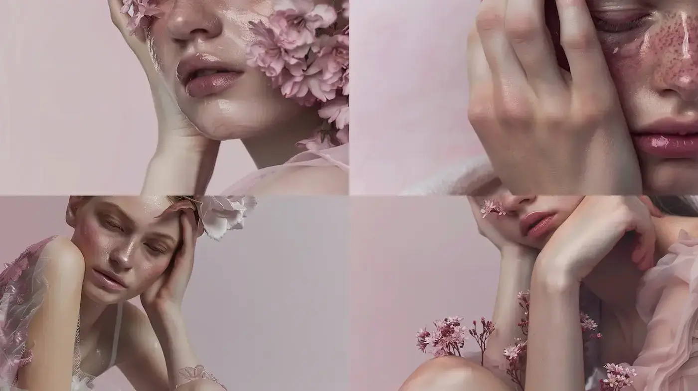 Delicate Floral Aesthetics with Ethereal Qualities and a Soft, Dreamy Mood - Midjourney sref style