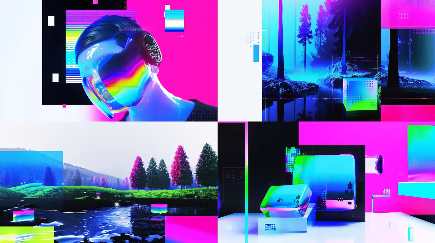 Futuristic Neon Perspectives: A Cybernetic Dreamscape - Midjourney sref style