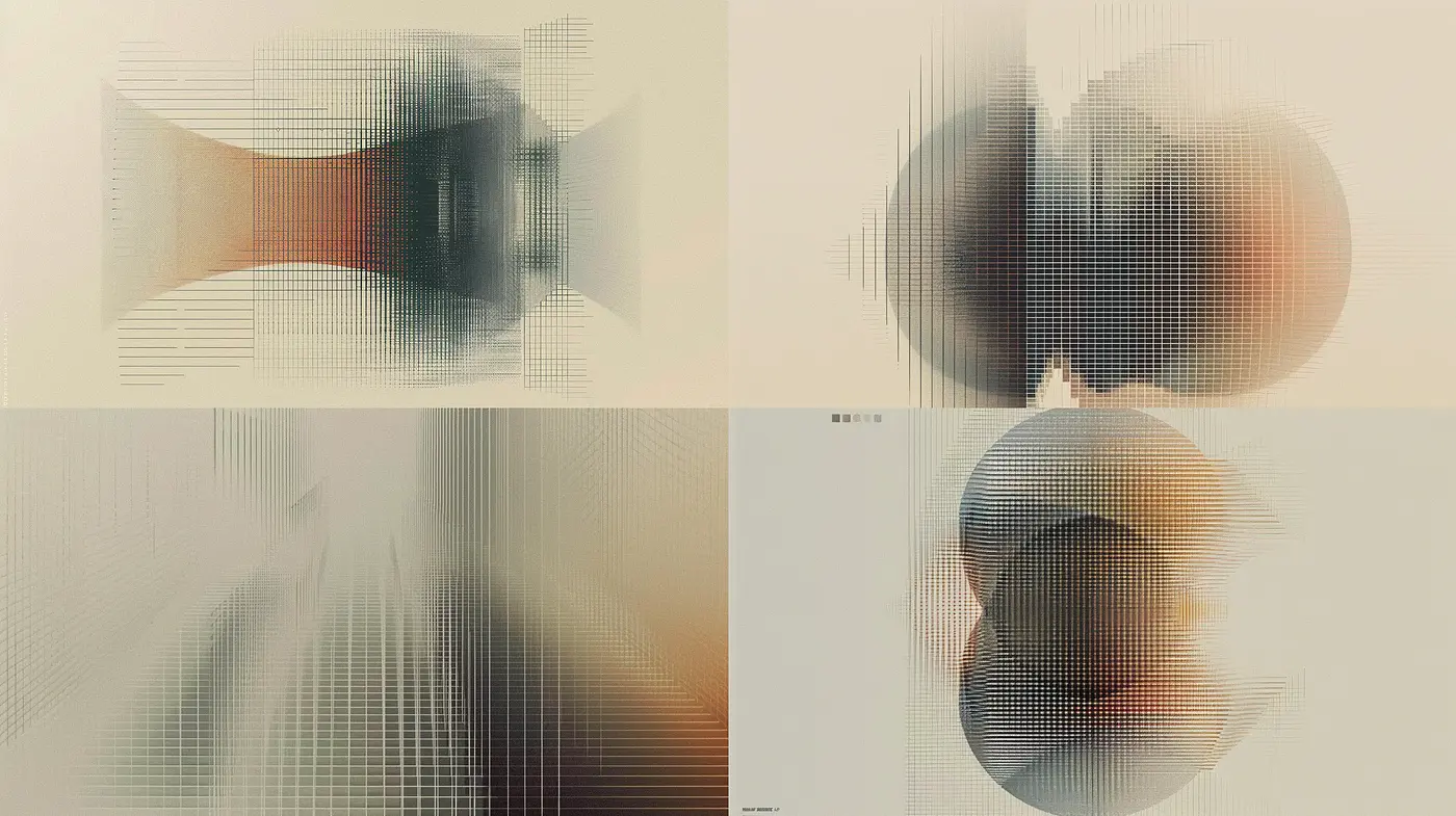 Harmonized Abstract Blurs with Linear Patterns and Warm Tones - Midjourney sref style