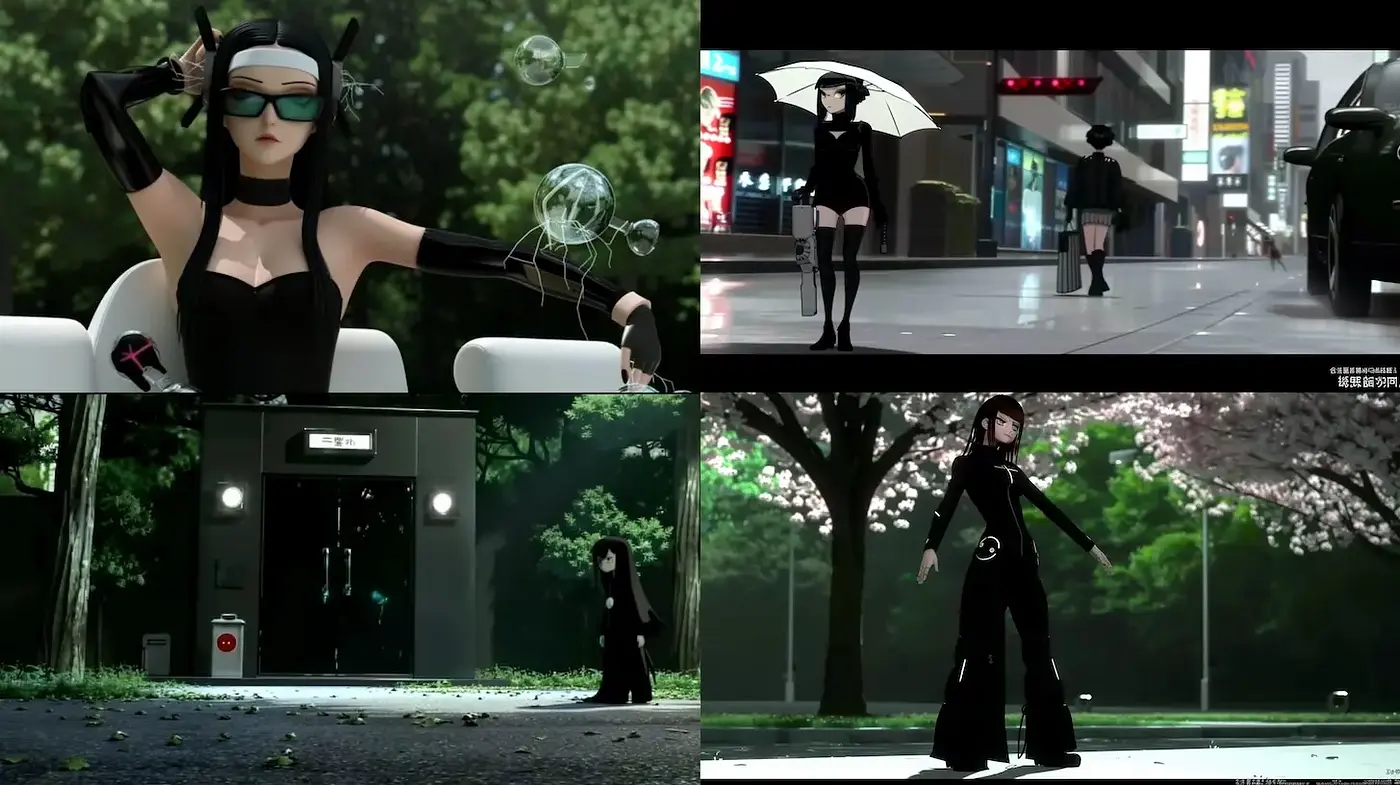 Futuristic Noir Aesthetic with a Blend of Digital and Organic Elements - Midjourney sref style