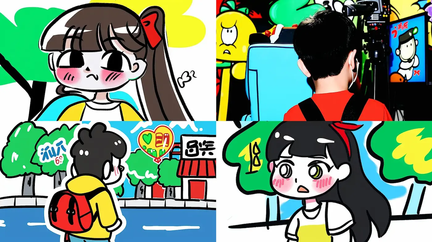 Vibrant Cartoonish Style with Playful Urban Themes - Midjourney sref style