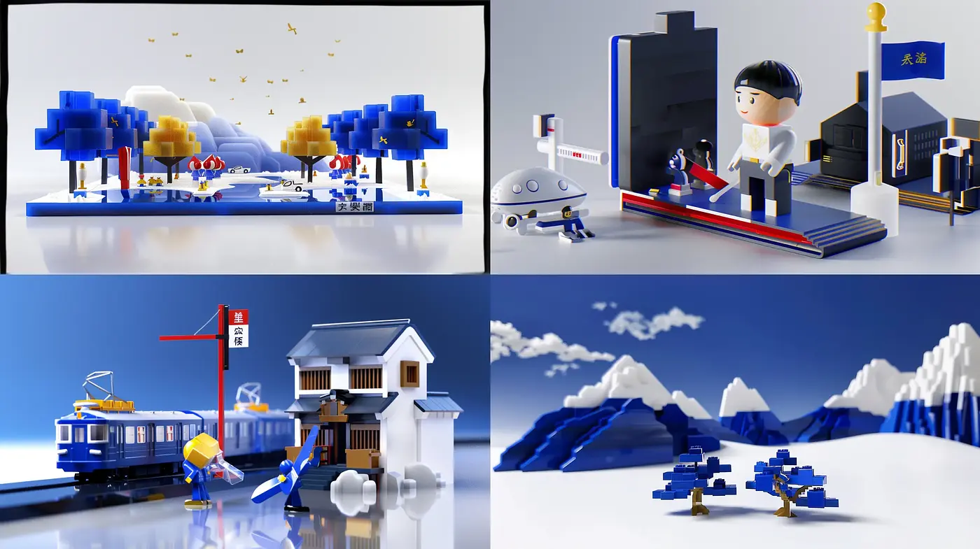 Synthetic Nostalgia: A Digital Homage to Playful Minimalism and Toy-inspired Aesthetics - Midjourney sref style
